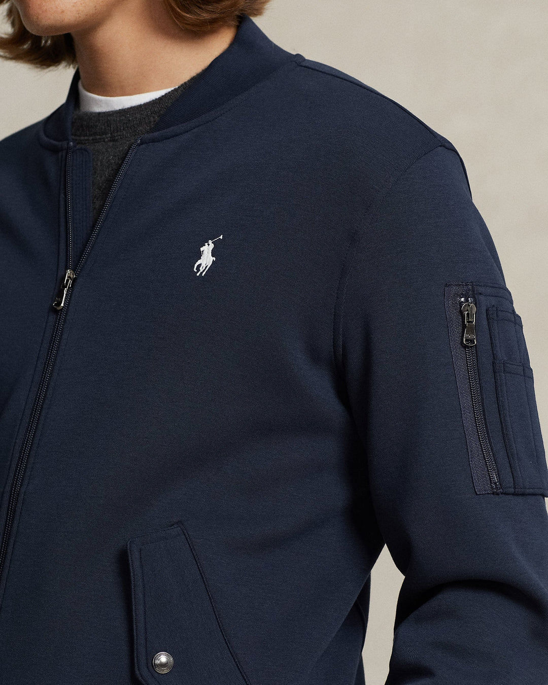 Polo Ralph Lauren - Bomber en jersey Aviator Navy - Lothaire