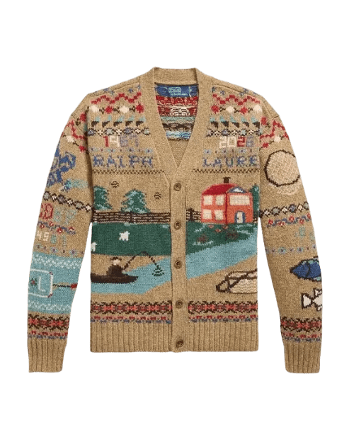 POLO RALPH LAUREN - Cardigan Panorama en Laine Marron - Lothaire