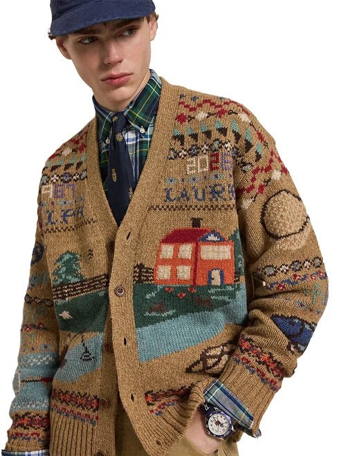 POLO RALPH LAUREN - Cardigan Panorama en Laine Marron - Lothaire