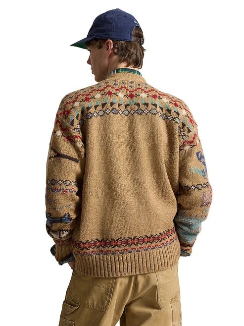 POLO RALPH LAUREN - Cardigan Panorama en Laine Marron - Lothaire