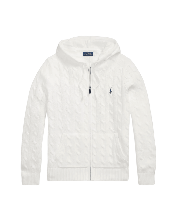 POLO RALPH LAUREN – Cardigan zippé à capuche Blanc - Lothaire