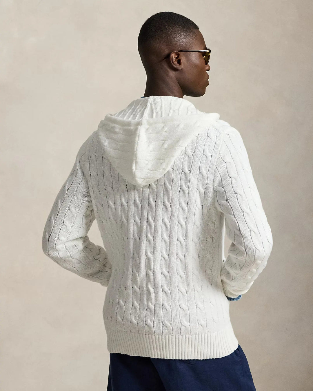 POLO RALPH LAUREN – Cardigan zippé à capuche Blanc - Lothaire