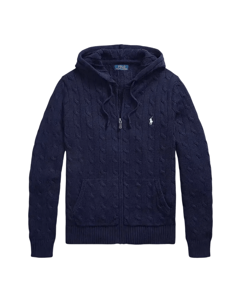 POLO RALPH LAUREN – Cardigan zippé à capuche Bleu marine - Lothaire