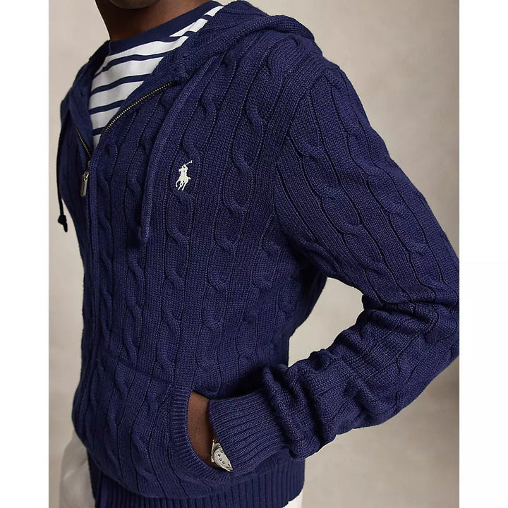 POLO RALPH LAUREN – Cardigan zippé à capuche Bleu marine - Lothaire