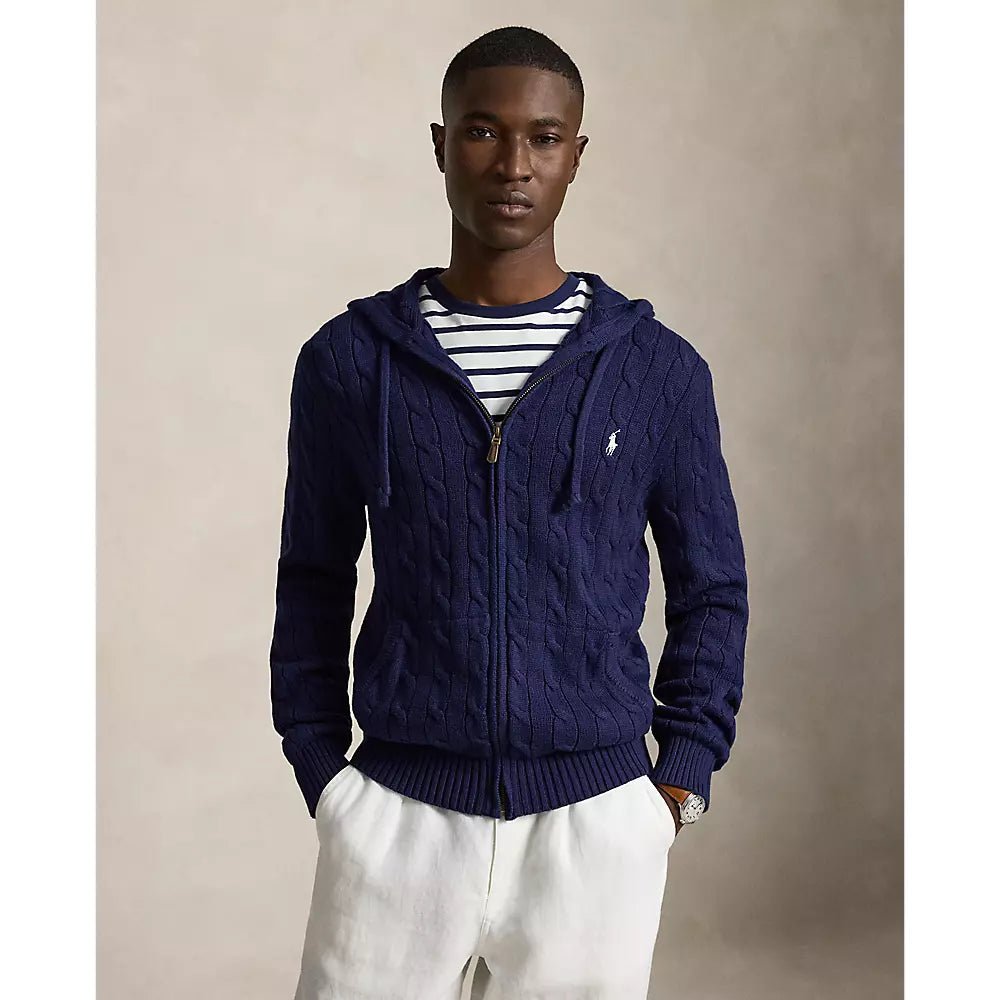 POLO RALPH LAUREN – Cardigan zippé à capuche Bleu marine - Lothaire