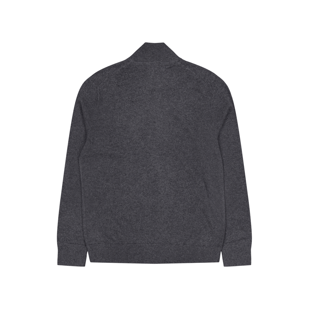 POLO RALPH LAUREN - Cardigan zippé en laine mérinos Gris foncé chiné - Lothaire