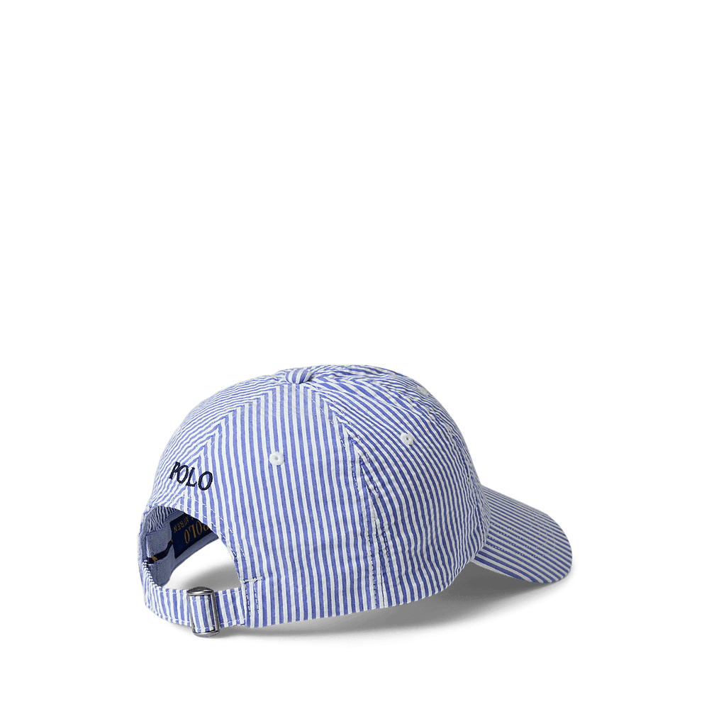 POLO RALPH LAUREN - Casquette de baseball en seersucker Bleu et blanc - Lothaire