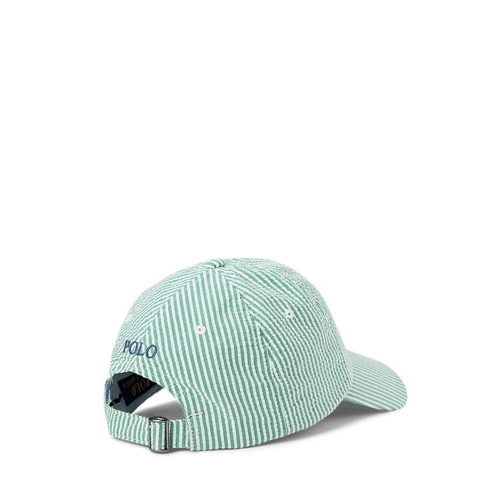 POLO RALPH LAUREN - Casquette de baseball en seersucker Enregistrer dans les favoris Vert et Blanc - Lothaire