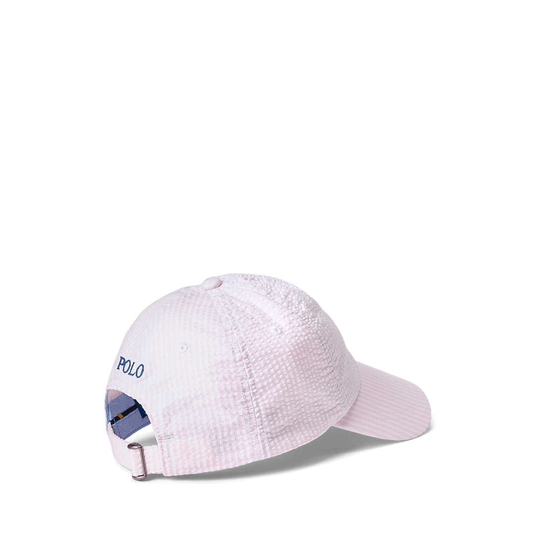 POLO RALPH LAUREN - Casquette de baseball en seersucker Rose et blanc - Lothaire