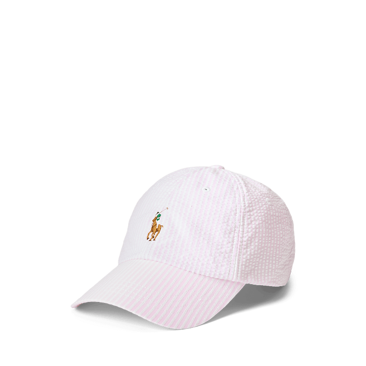 POLO RALPH LAUREN - Casquette de baseball en seersucker Rose et blanc - Lothaire