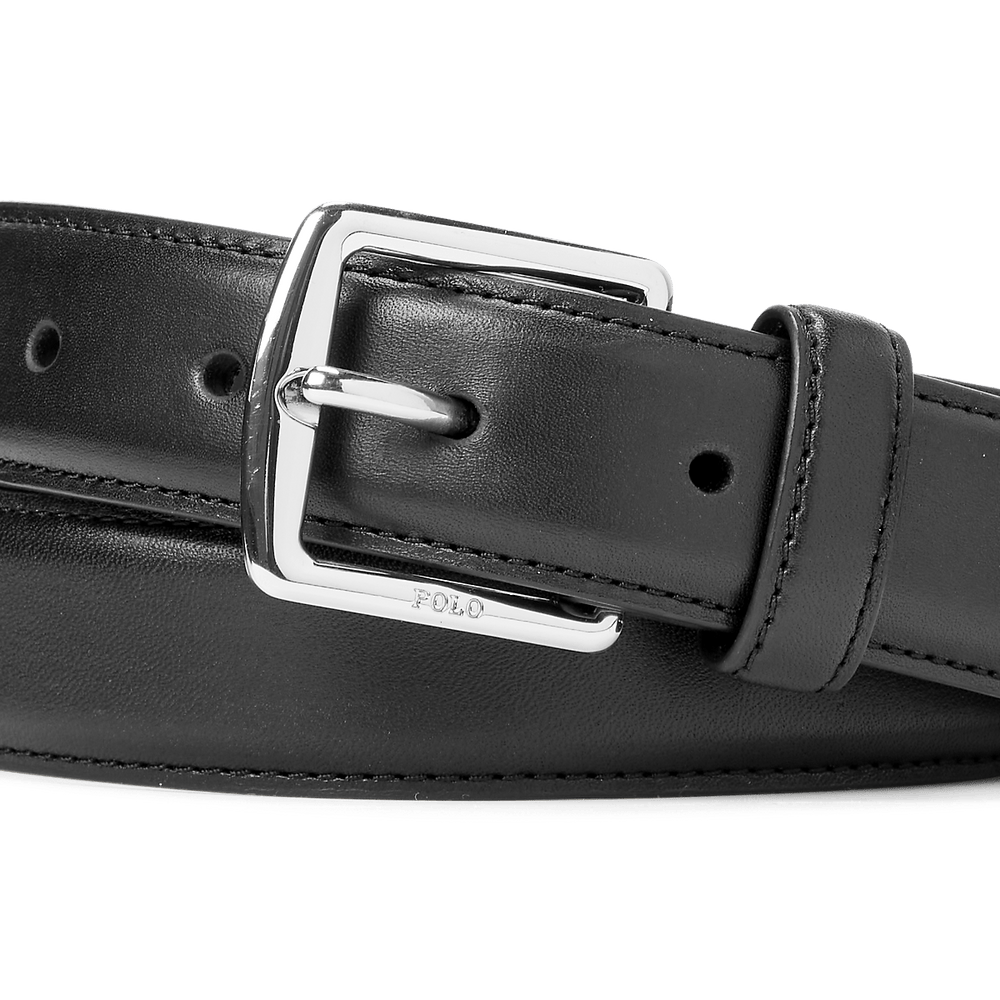 POLO RALPH LAUREN - Ceinture habillée en cuir pleine fleur Noir - Lothaire