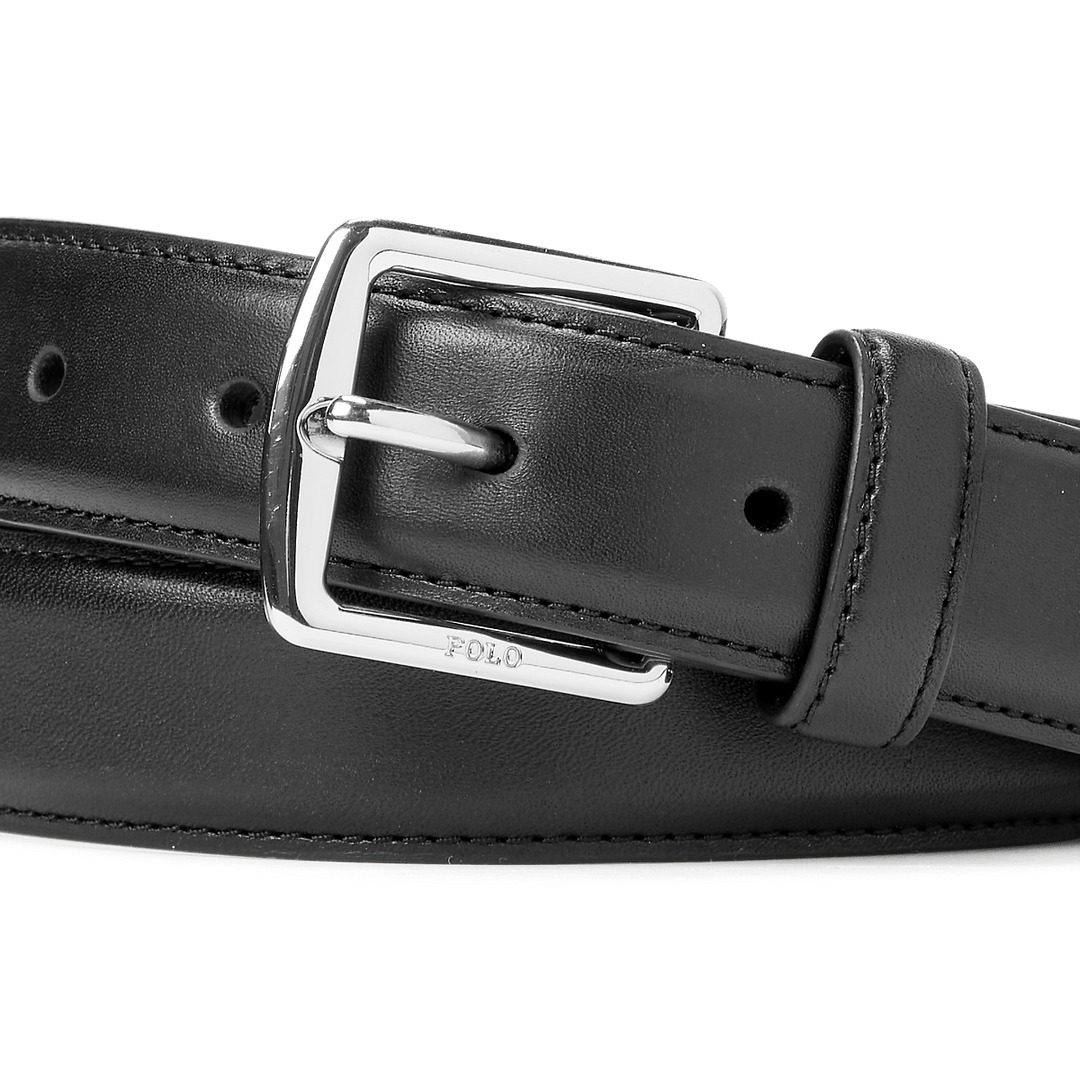 POLO RALPH LAUREN - Ceinture habillée en cuir pleine fleur Noir - Lothaire