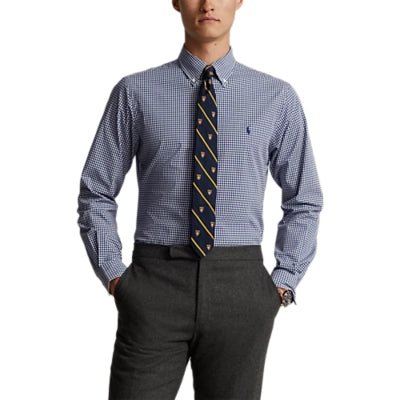 Polo ralph Lauren - Chemise ajustée blanc / marine - Lothaire