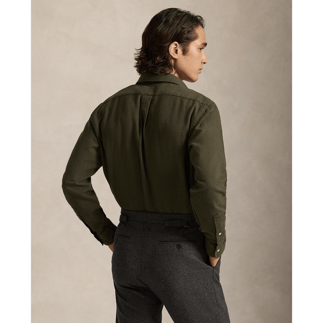 POLO RALPH LAUREN - Chemise ajustée en flanelle grattée Ranger green - Lothaire