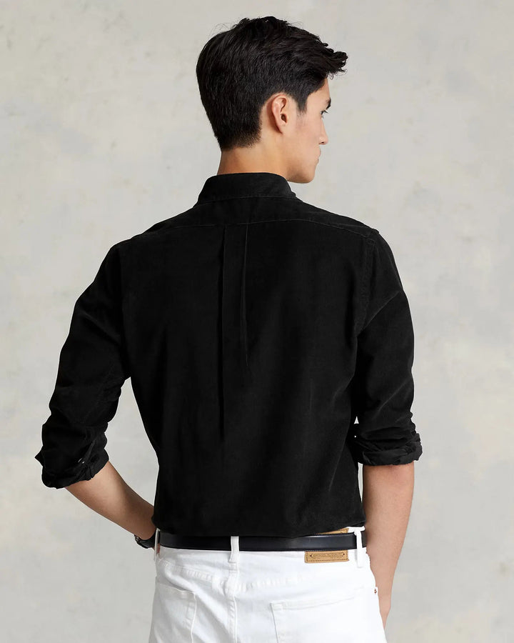 POLO RALPH LAUREN - Chemise ajustée en velours côtelé de coton Noir - Lothaire