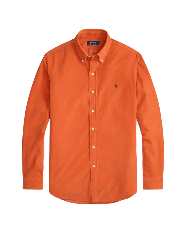 POLO RALPH LAUREN - Chemise ajustée en velours côtelé de coton Orange collège - Lothaire