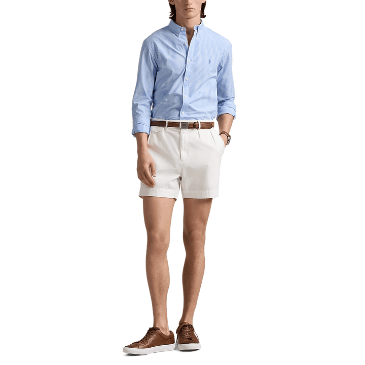POLO RALPH LAUREN - Chemise ajustée vichy popeline stretch Bleu et blanc - Lothaire