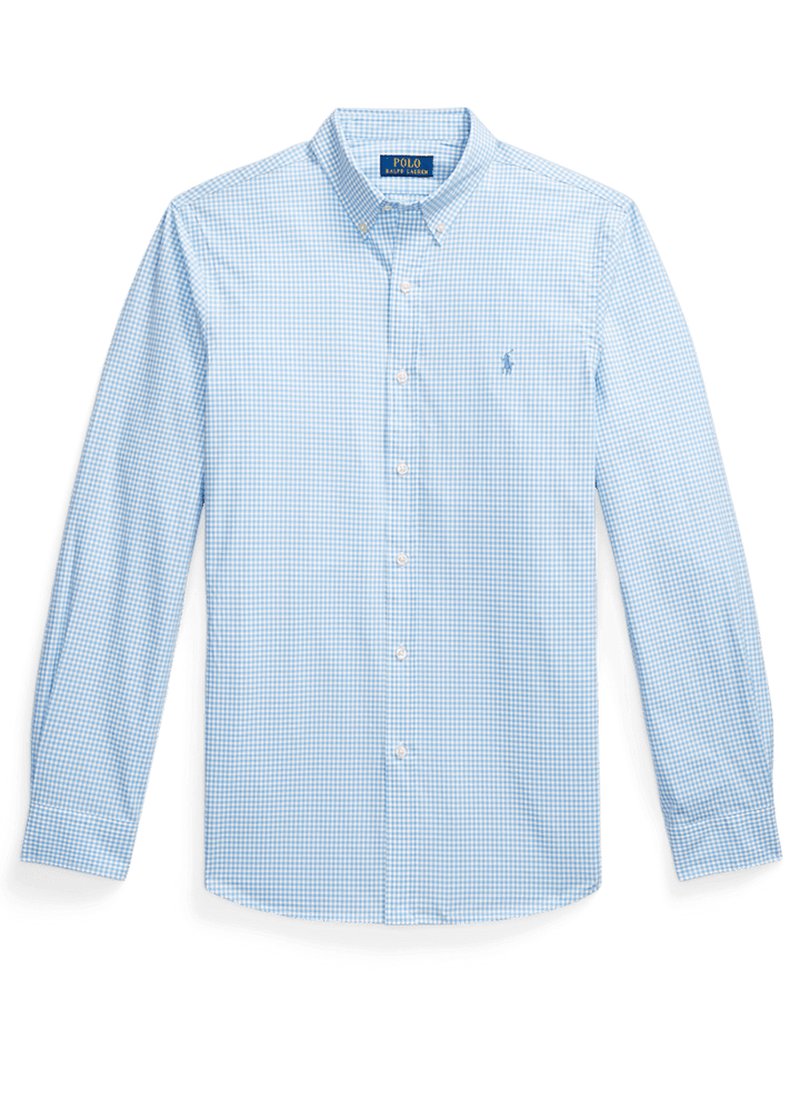 POLO RALPH LAUREN - Chemise ajustée vichy popeline stretch Bleu et blanc - Lothaire