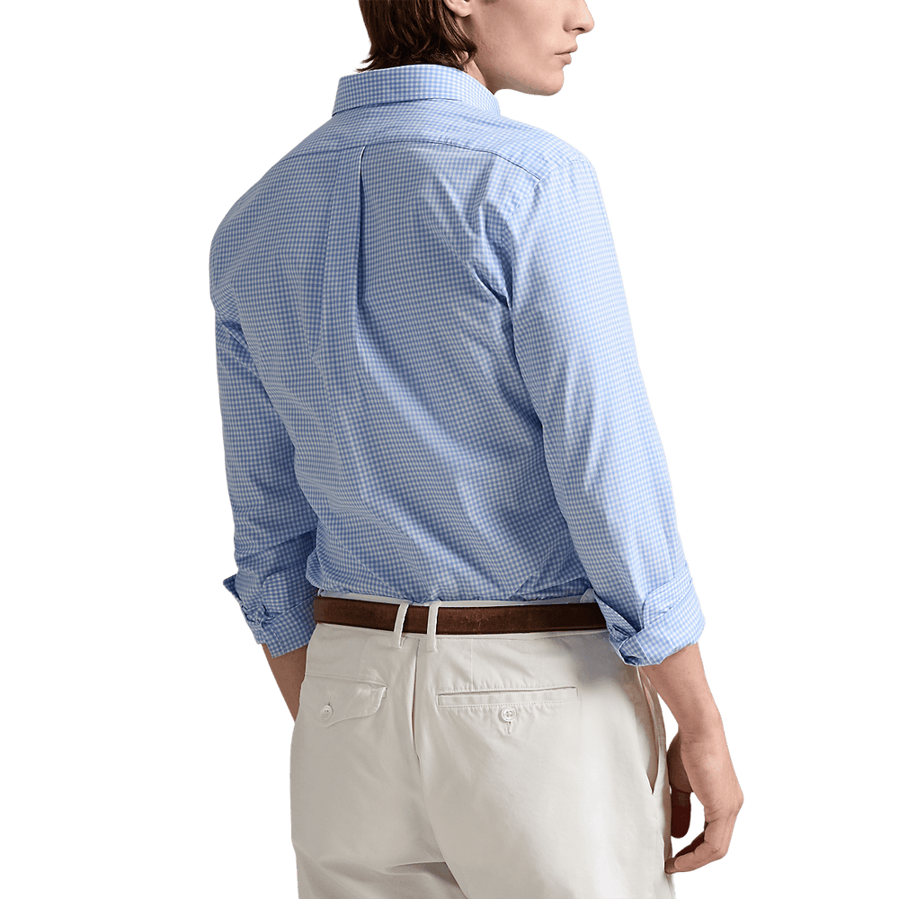 POLO RALPH LAUREN - Chemise ajustée vichy popeline stretch Bleu et blanc - Lothaire
