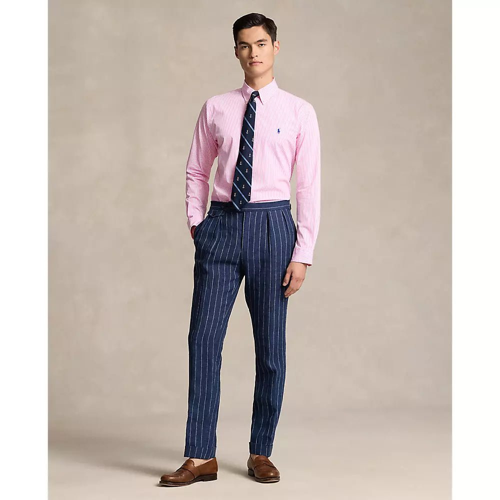 POLO RALPH LAUREN - Chemise classique rayée en popeline stretch Rose et Blanc - Lothaire