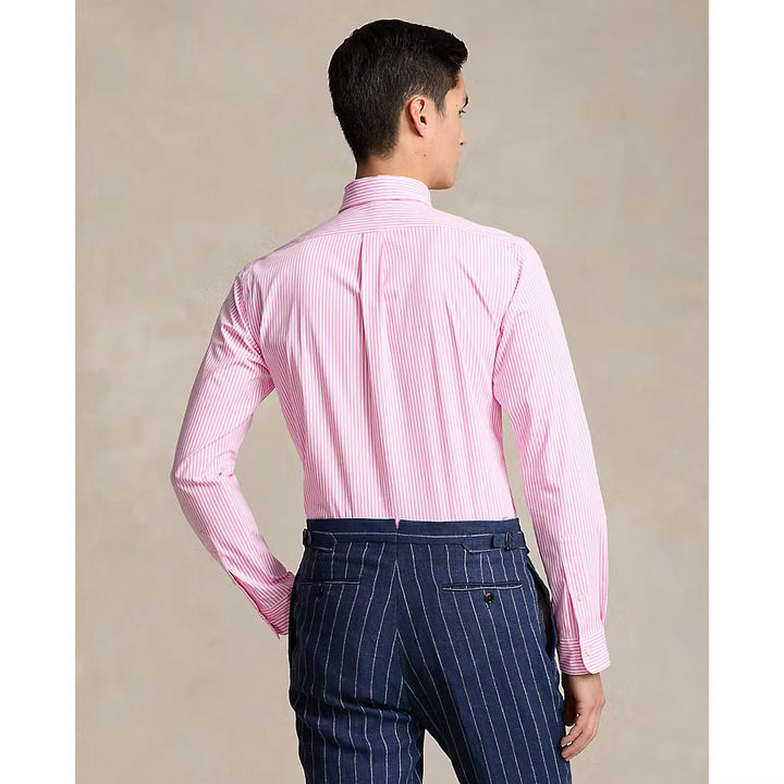 POLO RALPH LAUREN - Chemise classique rayée en popeline stretch Rose et Blanc - Lothaire