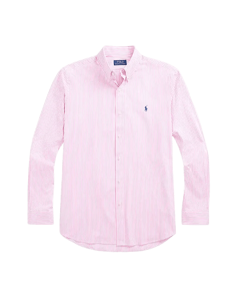 POLO RALPH LAUREN - Chemise classique rayée en popeline stretch Rose et Blanc - Lothaire