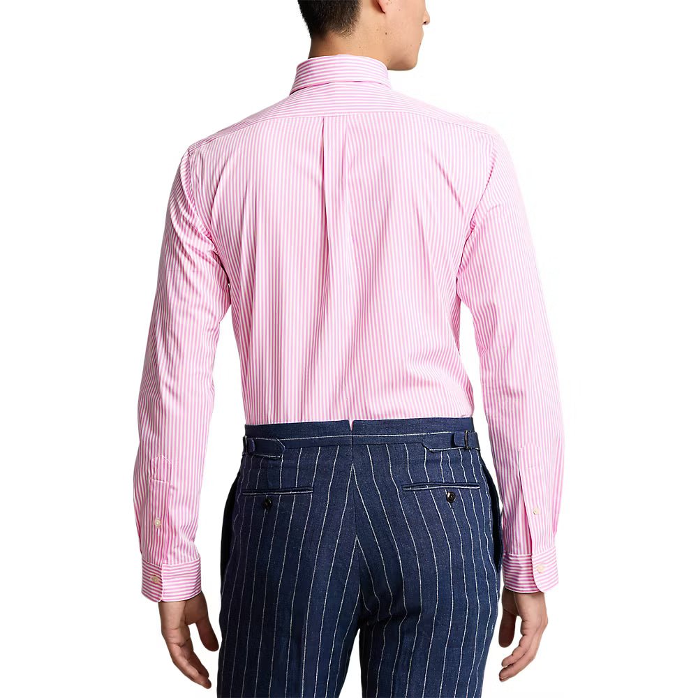 POLO RALPH LAUREN - Chemise classique rayée en popeline stretch Rose et Blanc - Lothaire