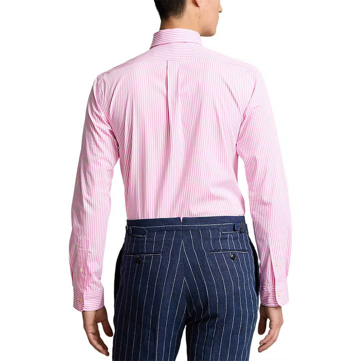 POLO RALPH LAUREN - Chemise classique rayée en popeline stretch Rose et Blanc - Lothaire