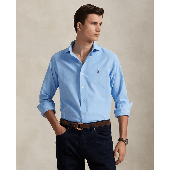POLO RALPH LAUREN - Chemise Custom Fit en velours côtelé Bleu bébé - Lothaire