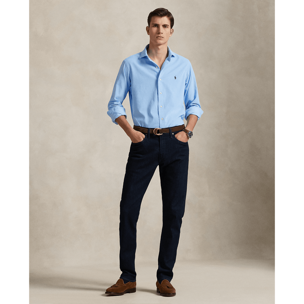 POLO RALPH LAUREN - Chemise Custom Fit en velours côtelé Bleu bébé - Lothaire