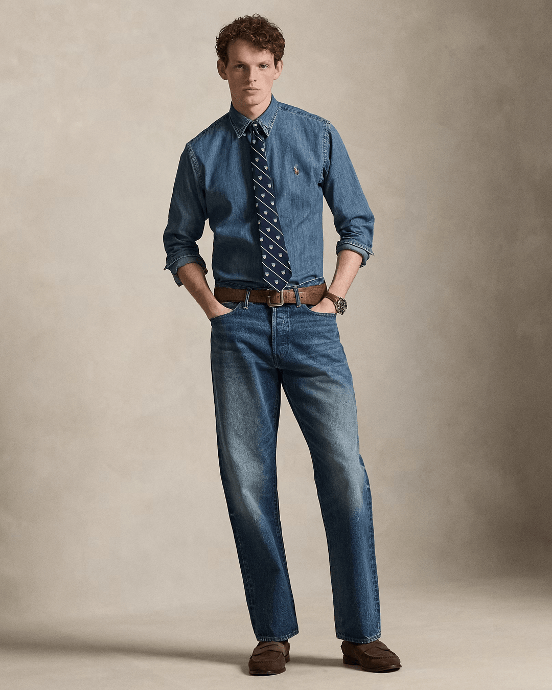 POLO RALPH LAUREN - Chemise en denim coupe ajustée Bleu - Lothaire