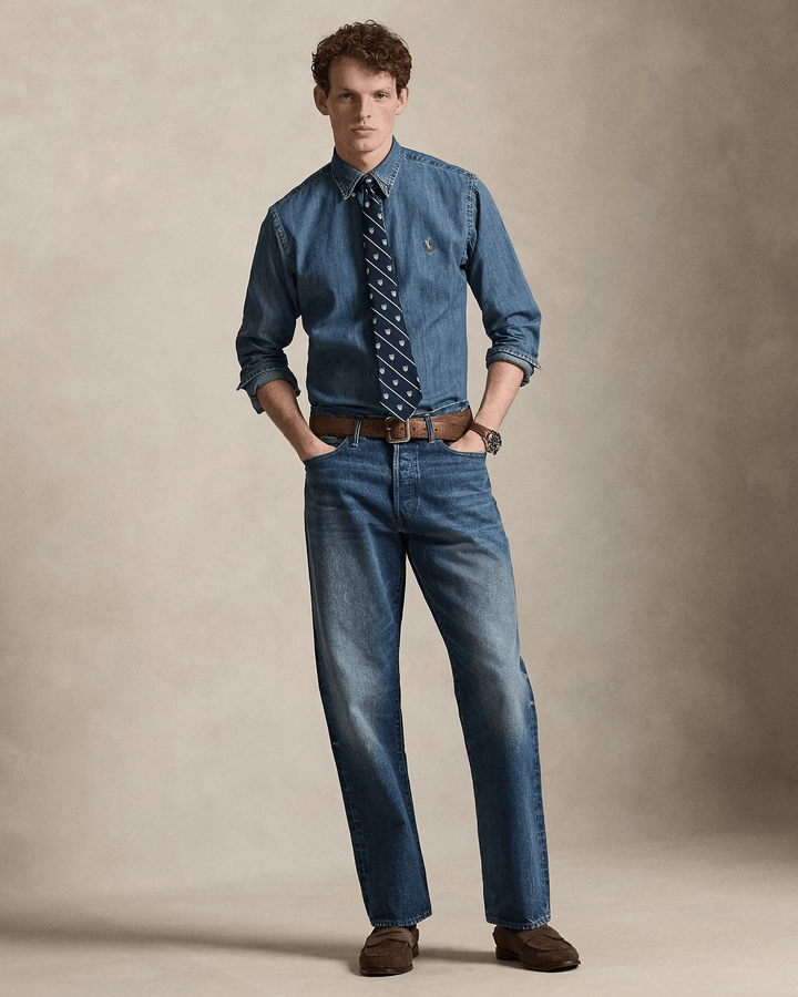 POLO RALPH LAUREN - Chemise en denim coupe ajustée Bleu - Lothaire