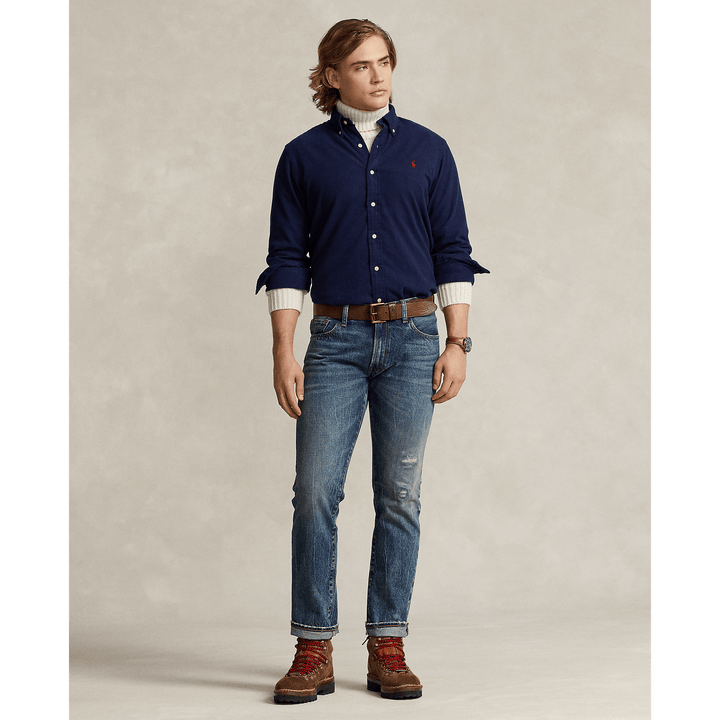 POLO RALPH LAUREN - Chemise en flanelle brossée ajustée Newport navy - Lothaire