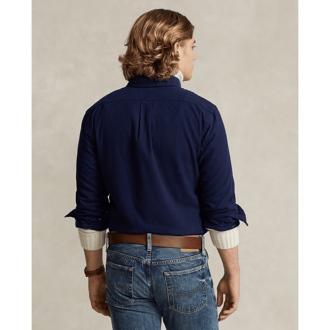 POLO RALPH LAUREN - Chemise en flanelle brossée ajustée Newport navy - Lothaire