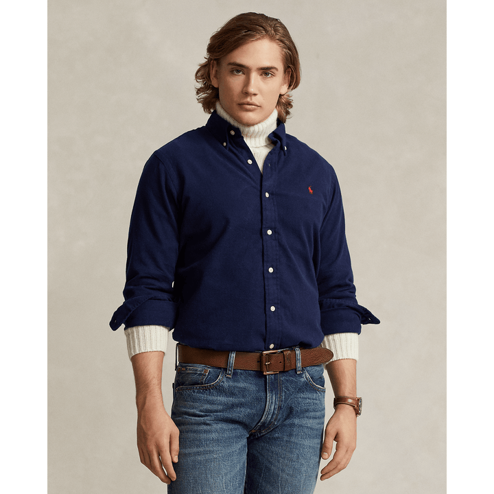 POLO RALPH LAUREN - Chemise en flanelle brossée ajustée Newport navy - Lothaire
