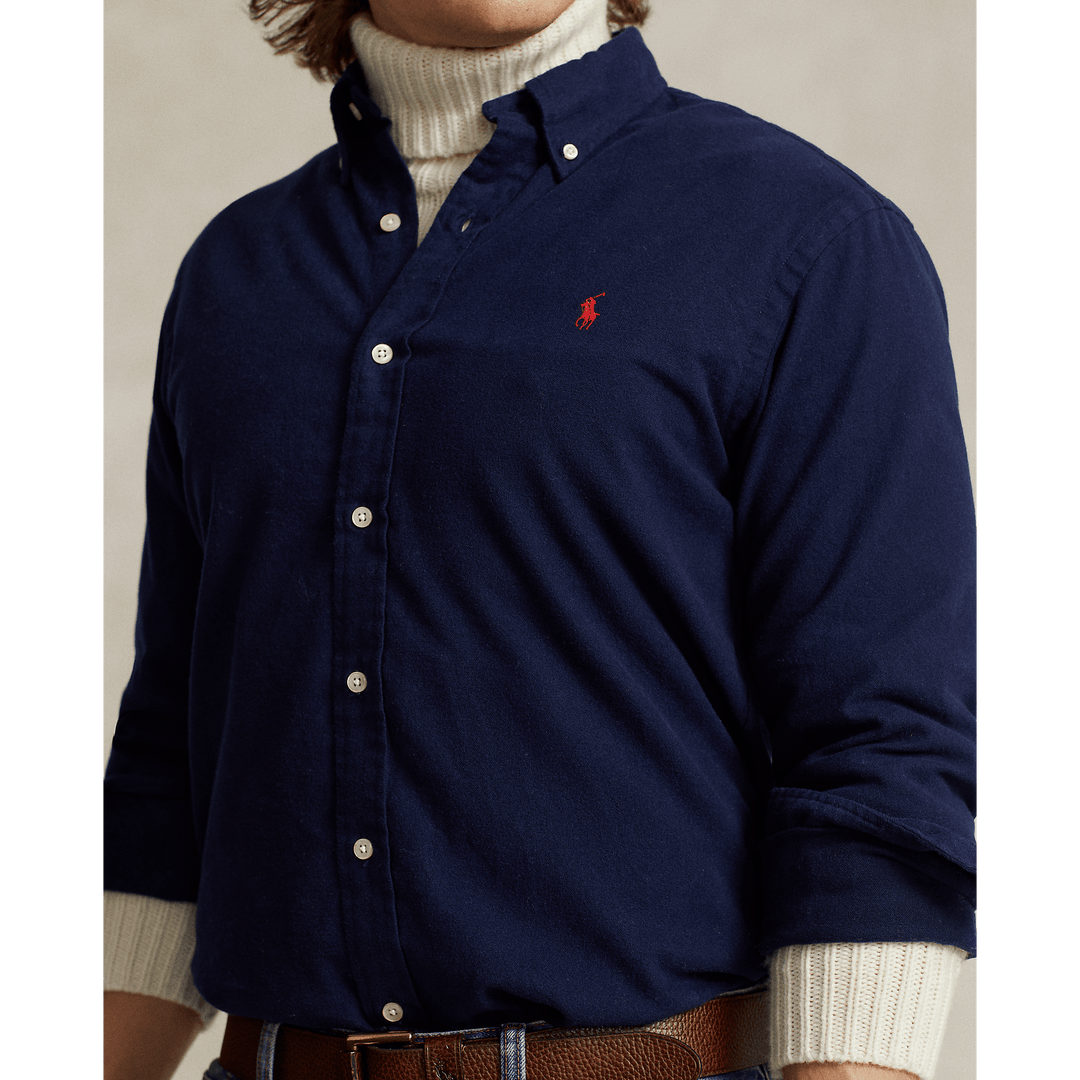 POLO RALPH LAUREN - Chemise en flanelle brossée ajustée Newport navy - Lothaire