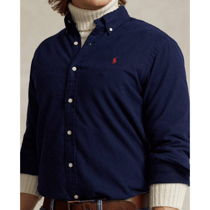 POLO RALPH LAUREN - Chemise en flanelle brossée ajustée Newport navy - Lothaire