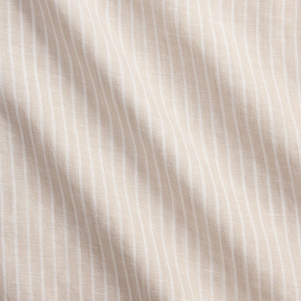 POLO RALPH LAUREN - Chemise en lin à rayures col boutonné Beige côtier / Blanc - Lothaire