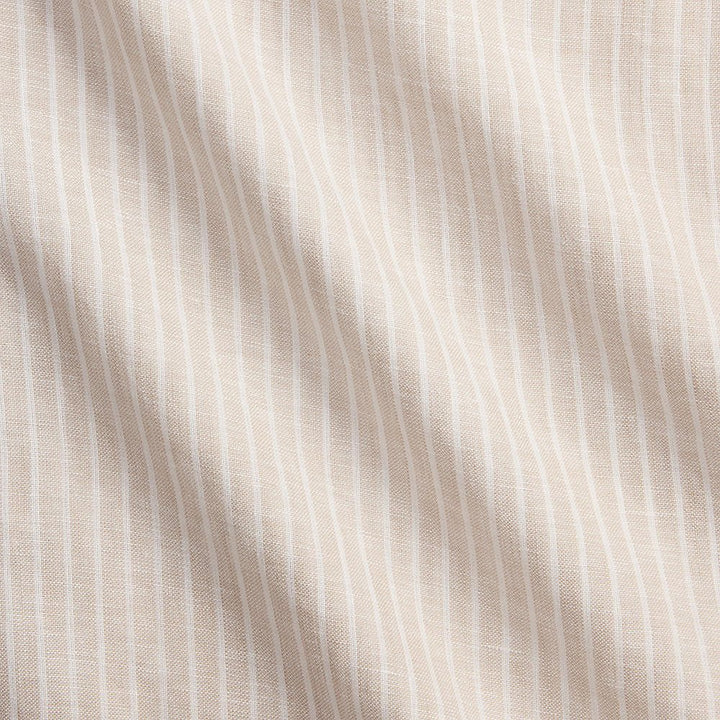 POLO RALPH LAUREN - Chemise en lin à rayures col boutonné Beige côtier / Blanc - Lothaire
