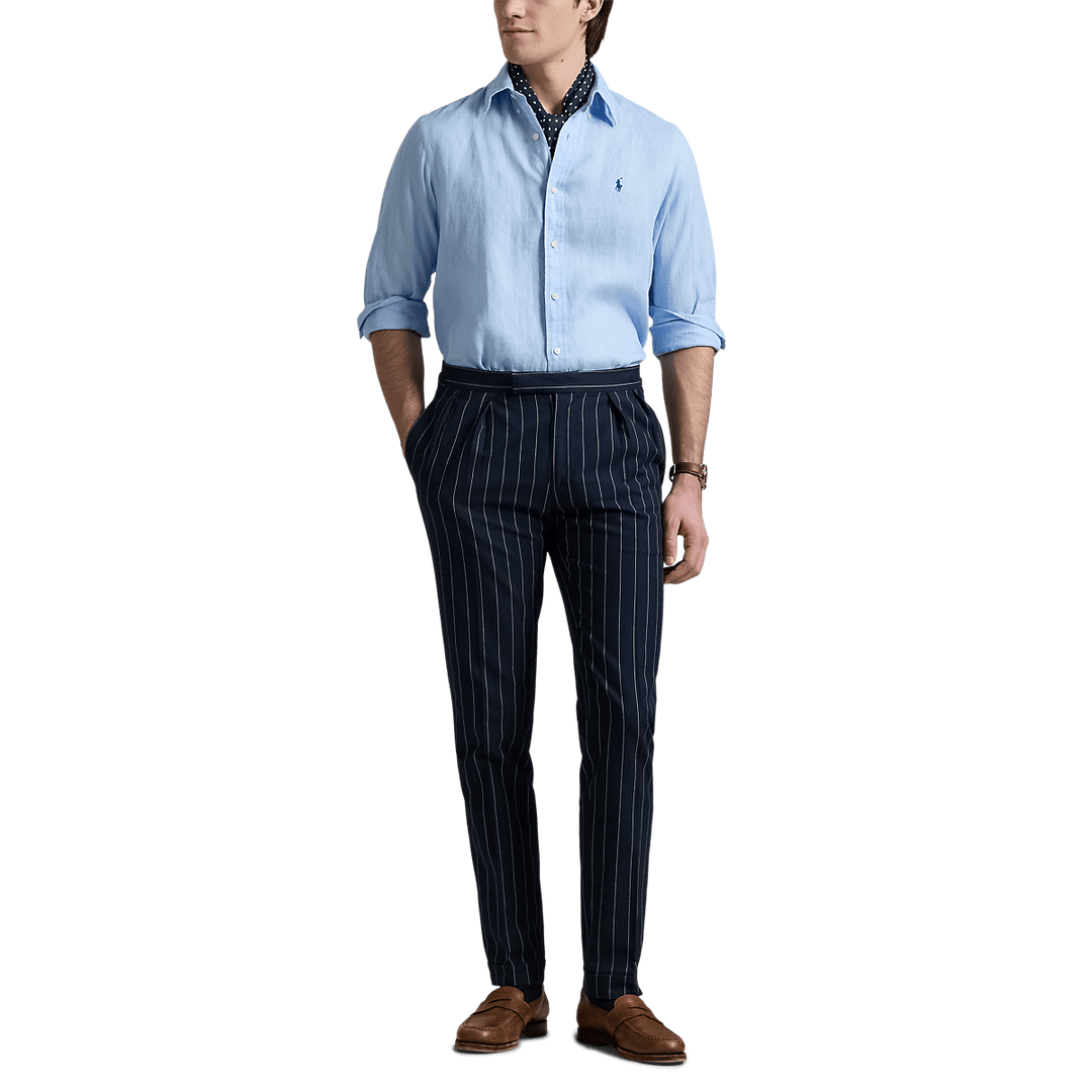 POLO RALPH LAUREN - Chemise en lin Custom Fit Bleu ciel - Lothaire