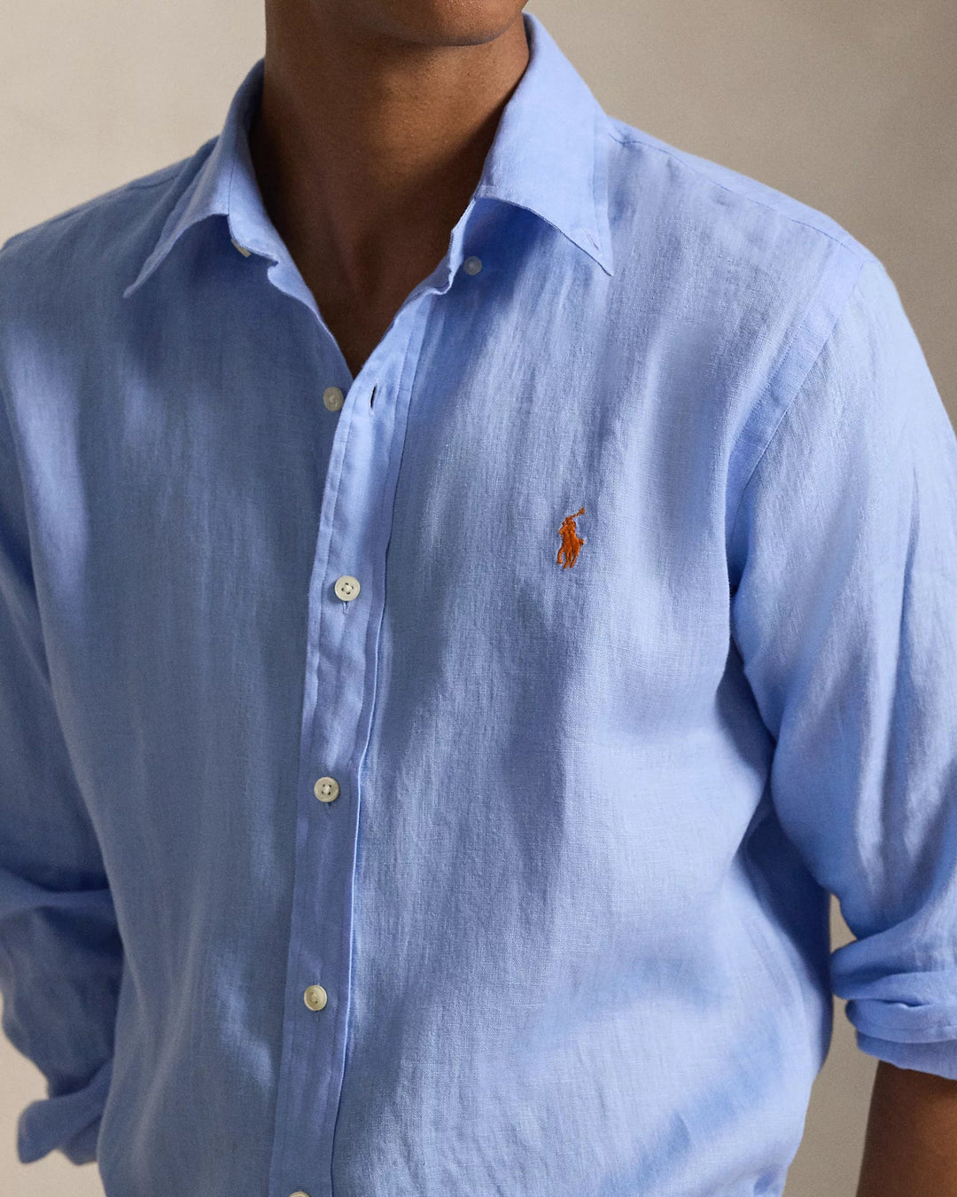 POLO RALPH LAUREN - Chemise en lin Custom Fit Bleu clair - Lothaire