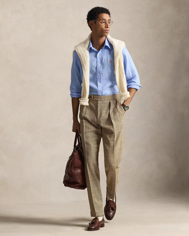 POLO RALPH LAUREN - Chemise en lin Custom Fit Bleu clair - Lothaire