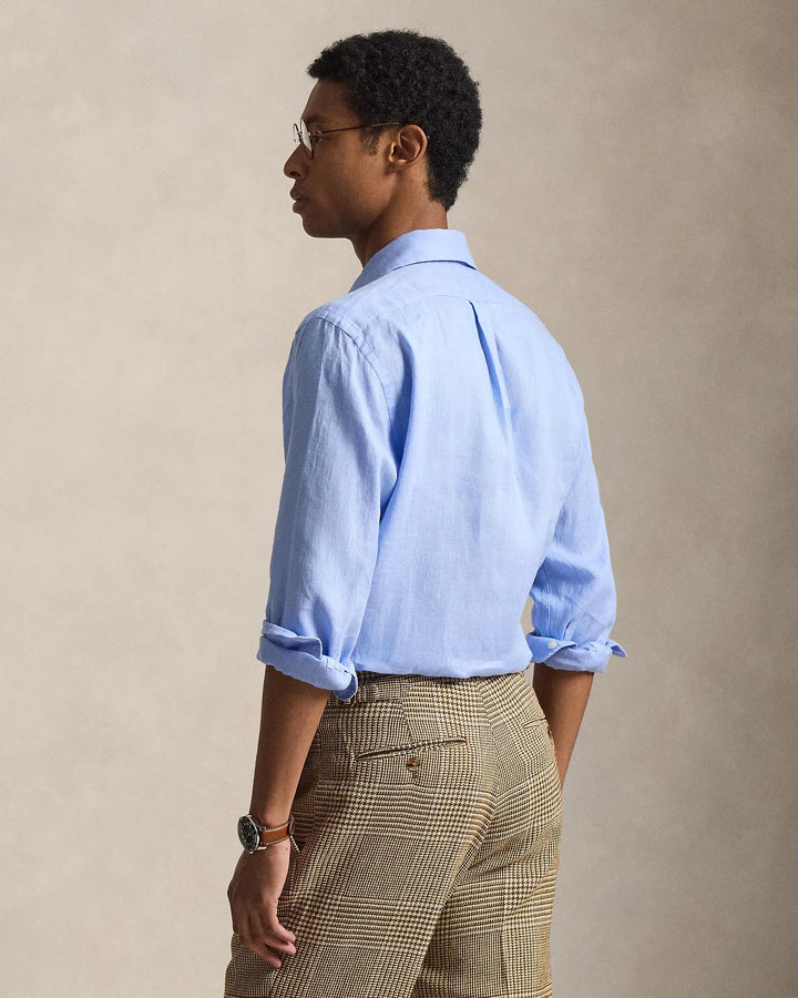 POLO RALPH LAUREN - Chemise en lin Custom Fit Bleu clair - Lothaire