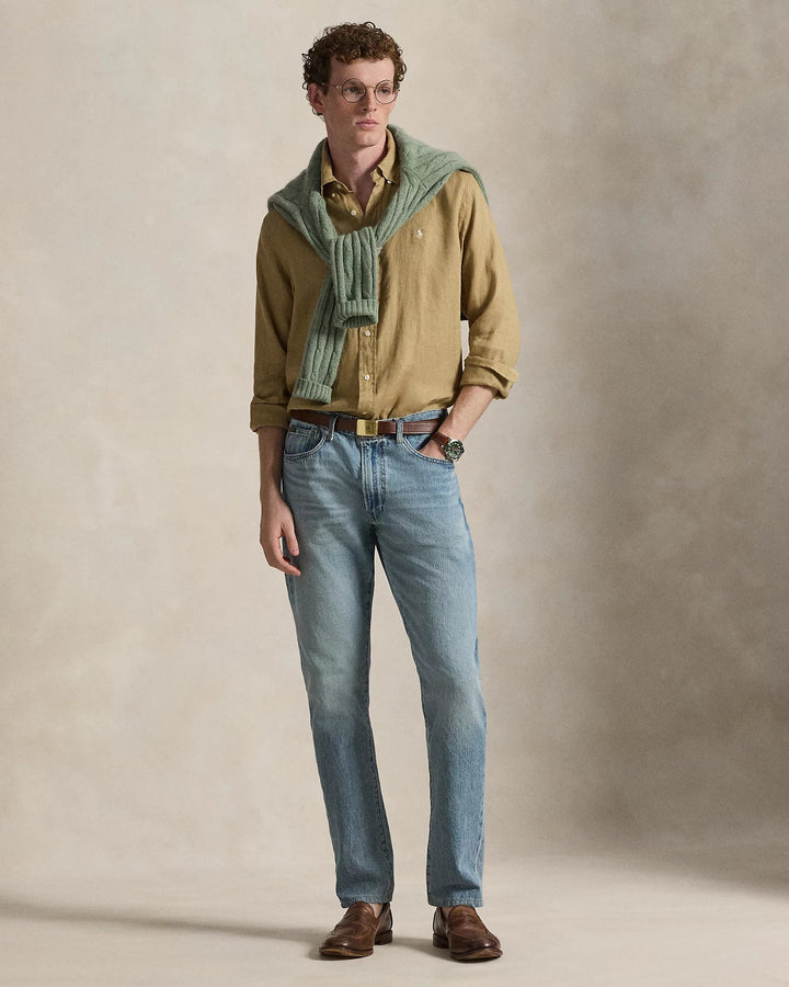 POLO RALPH LAUREN - Chemise en lin Custom Fit Café au lait - Lothaire