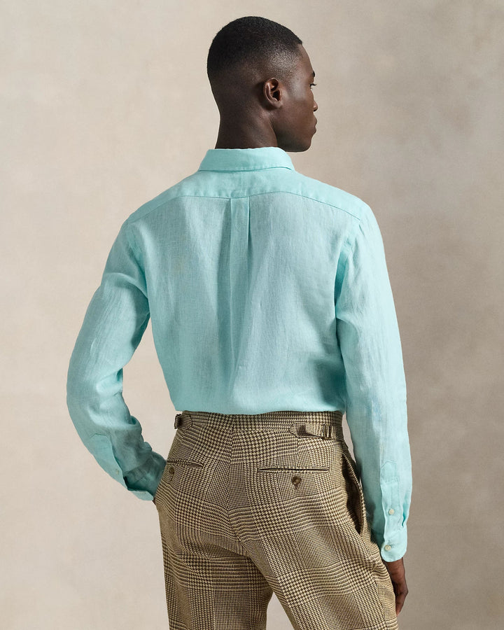 POLO RALPH LAUREN - Chemise en lin Slim Fit Bleu turquoise - Lothaire