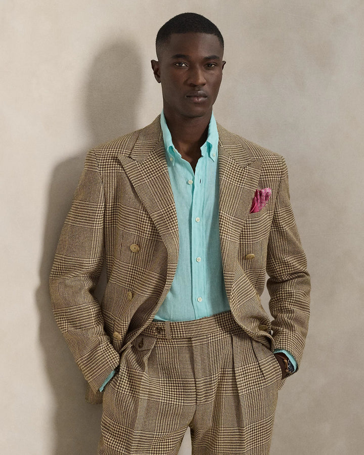 POLO RALPH LAUREN - Chemise en lin Slim Fit Bleu turquoise - Lothaire