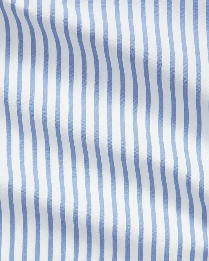 POLO RALPH LAUREN - Chemise en popeline rayée Custom Fit Blanc et Bleu - Lothaire
