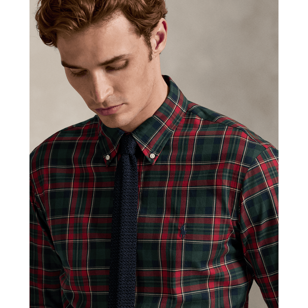 POLO RALPH LAUREN - Chemise en sergé écossais coupe ajustée Forest/Red multi - Lothaire