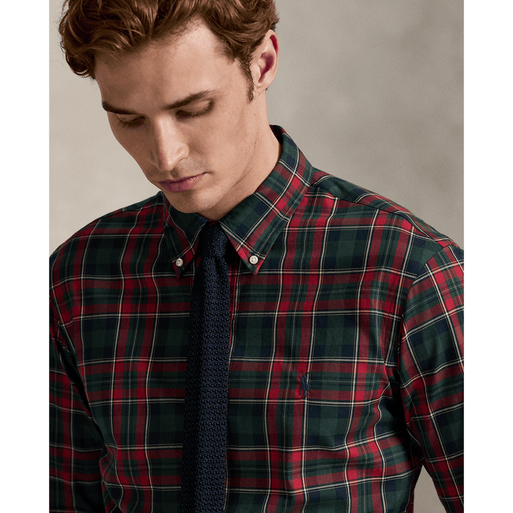 POLO RALPH LAUREN - Chemise en sergé écossais coupe ajustée Forest/Red multi - Lothaire