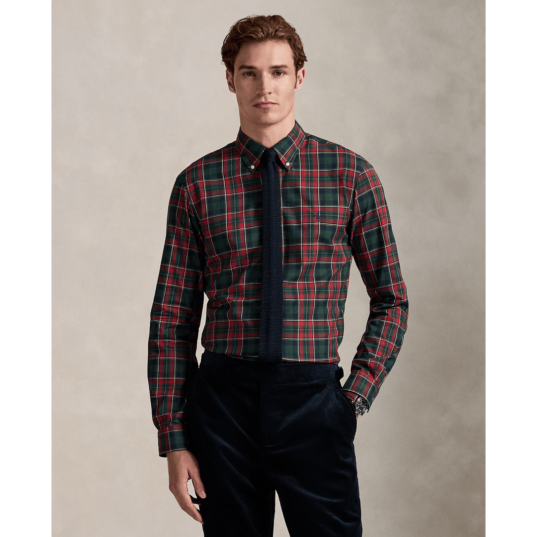 POLO RALPH LAUREN - Chemise en sergé écossais coupe ajustée Forest/Red multi - Lothaire
